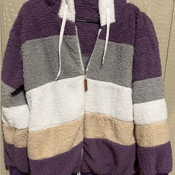 Colorblock Sherpa Zip-Up Jacket - Picture 10 of 10